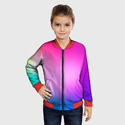 Бомбер детский Colorful gradient, цвет: 3D-красный — фото 2