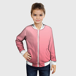 Бомбер детский Нежный розовый градиент, цвет: 3D-белый — фото 2
