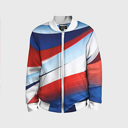 Бомбер детский Волнистая абстракция в стиле минимализм, цвет: 3D-белый