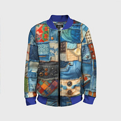 Детский бомбер Vanguard denim patchwork - ai art