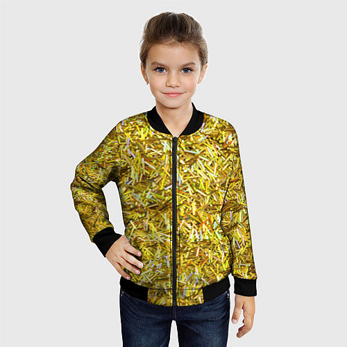 Детский бомбер Золотые ленточки / 3D-Черный – фото 4