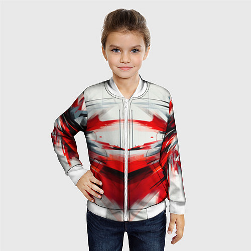 Детский бомбер Абстракция кчб / 3D-Белый – фото 4