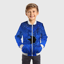 Бомбер детский Расколотое стекло - звездное небо, цвет: 3D-белый — фото 2