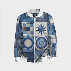 Бомбер детский Denim patchwork - ai art, цвет: 3D-белый