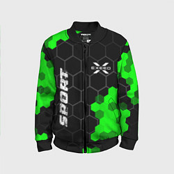 Бомбер детский Exeed green sport hexagon, цвет: 3D-черный