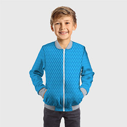 Бомбер детский Паттерн яркий сине-голубой, цвет: 3D-серый — фото 2