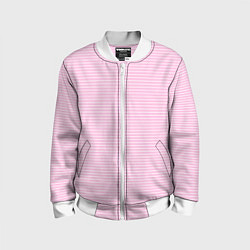 Бомбер детский Светлый розовый в белую полоску, цвет: 3D-белый