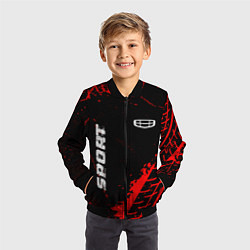 Бомбер детский Geely red sport tires, цвет: 3D-черный — фото 2