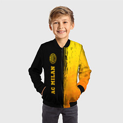 Бомбер детский AC Milan - gold gradient по-вертикали, цвет: 3D-черный — фото 2
