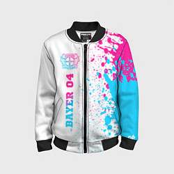 Бомбер детский Bayer 04 neon gradient style по-вертикали, цвет: 3D-черный