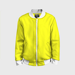 Бомбер детский Яркий желтый, цвет: 3D-белый