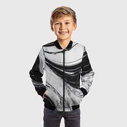 Бомбер детский Мрамор черно-белый, цвет: 3D-черный — фото 2
