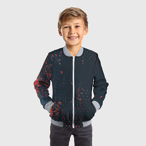 Детский бомбер Брызги краски на стену / 3D-Серый – фото 3