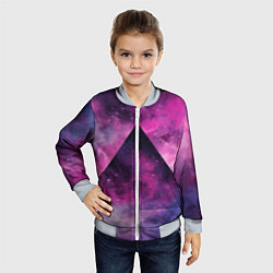Бомбер детский Пирамида в космосе абстракции, цвет: 3D-серый — фото 2