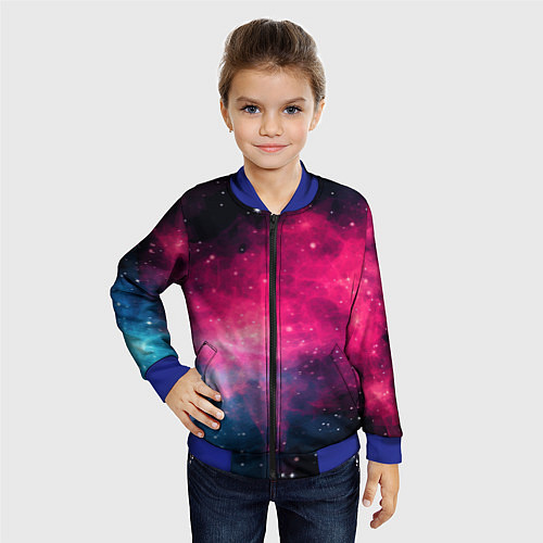 Детский бомбер Абстрактный космос фантастика / 3D-Синий – фото 4