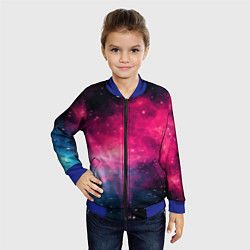 Бомбер детский Абстрактный космос фантастика, цвет: 3D-синий — фото 2