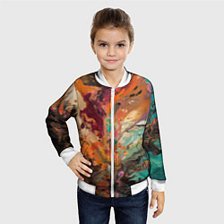 Бомбер детский Красочный хаос, цвет: 3D-белый — фото 2