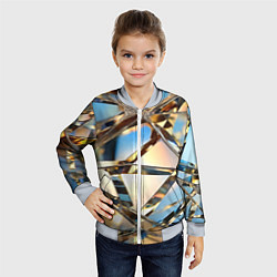 Бомбер детский Грани стекла, цвет: 3D-серый — фото 2
