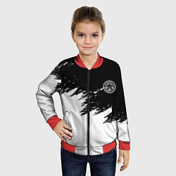 Бомбер детский Лестерсити белая краска спорт, цвет: 3D-красный — фото 2