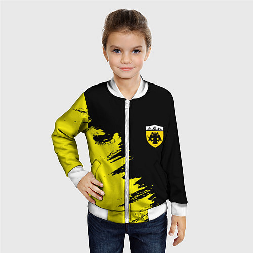 Детский бомбер AEK sport color yellow / 3D-Белый – фото 4