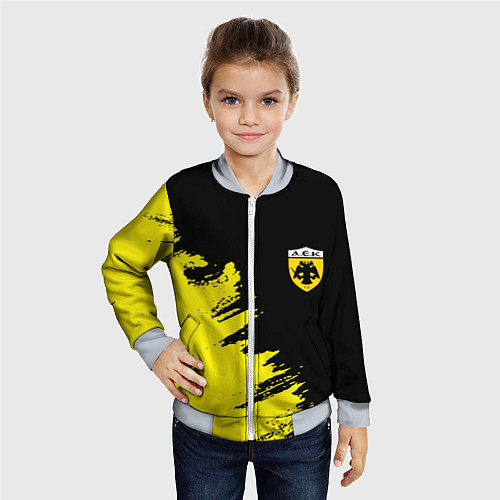Детский бомбер AEK sport color yellow / 3D-Серый – фото 4
