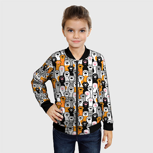 Детский бомбер Кошачьи лапы / 3D-Черный – фото 4