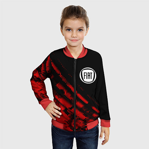 Детский бомбер Fiat sport grunge / 3D-Красный – фото 4
