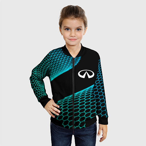 Детский бомбер Infiniti electro hexagon / 3D-Черный – фото 4