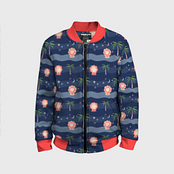 Бомбер детский Львята и синяя ночь, цвет: 3D-красный