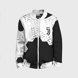 Бомбер детский Juventus hexagon black sport, цвет: 3D-белый
