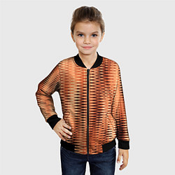 Бомбер детский Коричневый абстрактные полосы, цвет: 3D-черный — фото 2