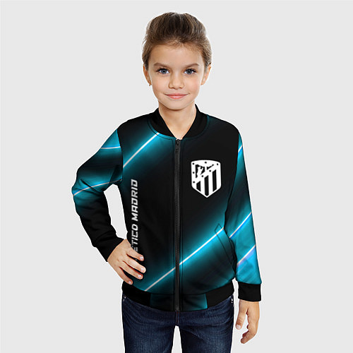 Детский бомбер Atletico Madrid неоновые лампы / 3D-Черный – фото 4