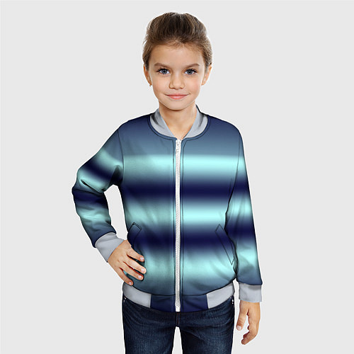 Детский бомбер Полосы градиент / 3D-Серый – фото 4