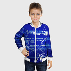 Бомбер детский Синий экран смерти виндовс, цвет: 3D-белый — фото 2