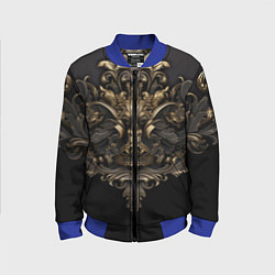 Бомбер детский Объемные старые классические узоры, цвет: 3D-синий