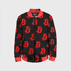 Детский бомбер Bitcoin red logo money