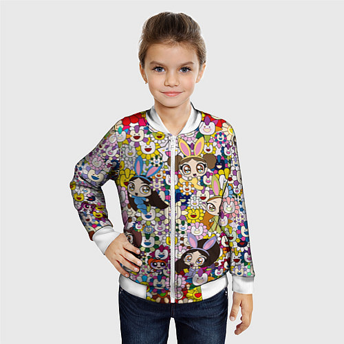 Детский бомбер Right now NewJeans and Takashi Murakami / 3D-Белый – фото 4