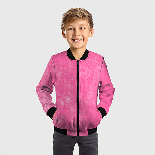 Детский бомбер Pink bleached splashes / 3D-Черный – фото 3