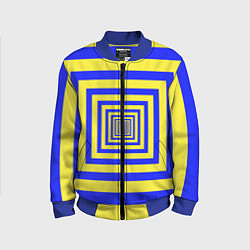 Бомбер детский Квадраты уходящие в даль, цвет: 3D-синий