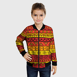 Бомбер детский Африканские этнический орнамент, цвет: 3D-черный — фото 2