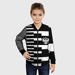 Бомбер детский Россия геометрия, цвет: 3D-черный — фото 2