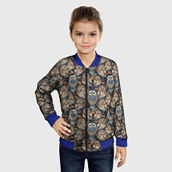 Бомбер детский Совы паттерн, цвет: 3D-синий — фото 2