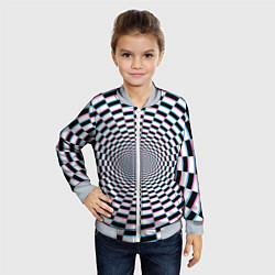 Бомбер детский Оптическая иллюзия с погружением, цвет: 3D-серый — фото 2