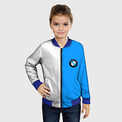 Бомбер детский BMW sport blue white, цвет: 3D-синий — фото 2