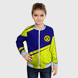 Бомбер детский Borussia logo geometry, цвет: 3D-серый — фото 2
