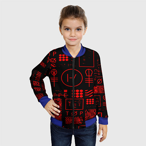 Детский бомбер Twenty one pilots pattern rock / 3D-Синий – фото 4