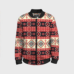 Бомбер детский Этнический геометрический узор, цвет: 3D-черный