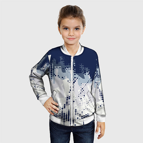 Детский бомбер Яркий абстрактный узор для спорта / 3D-Белый – фото 4