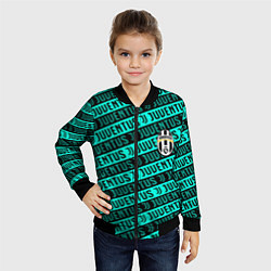 Бомбер детский Juventus pattern logo steel, цвет: 3D-черный — фото 2