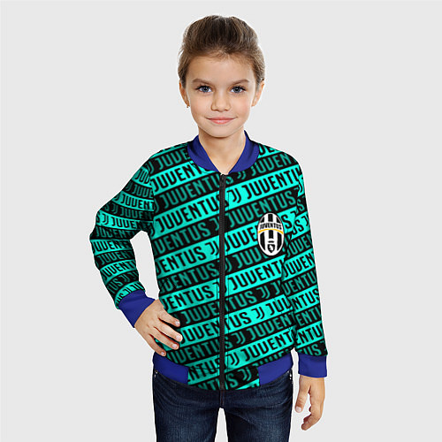 Детский бомбер Juventus pattern logo steel / 3D-Синий – фото 4